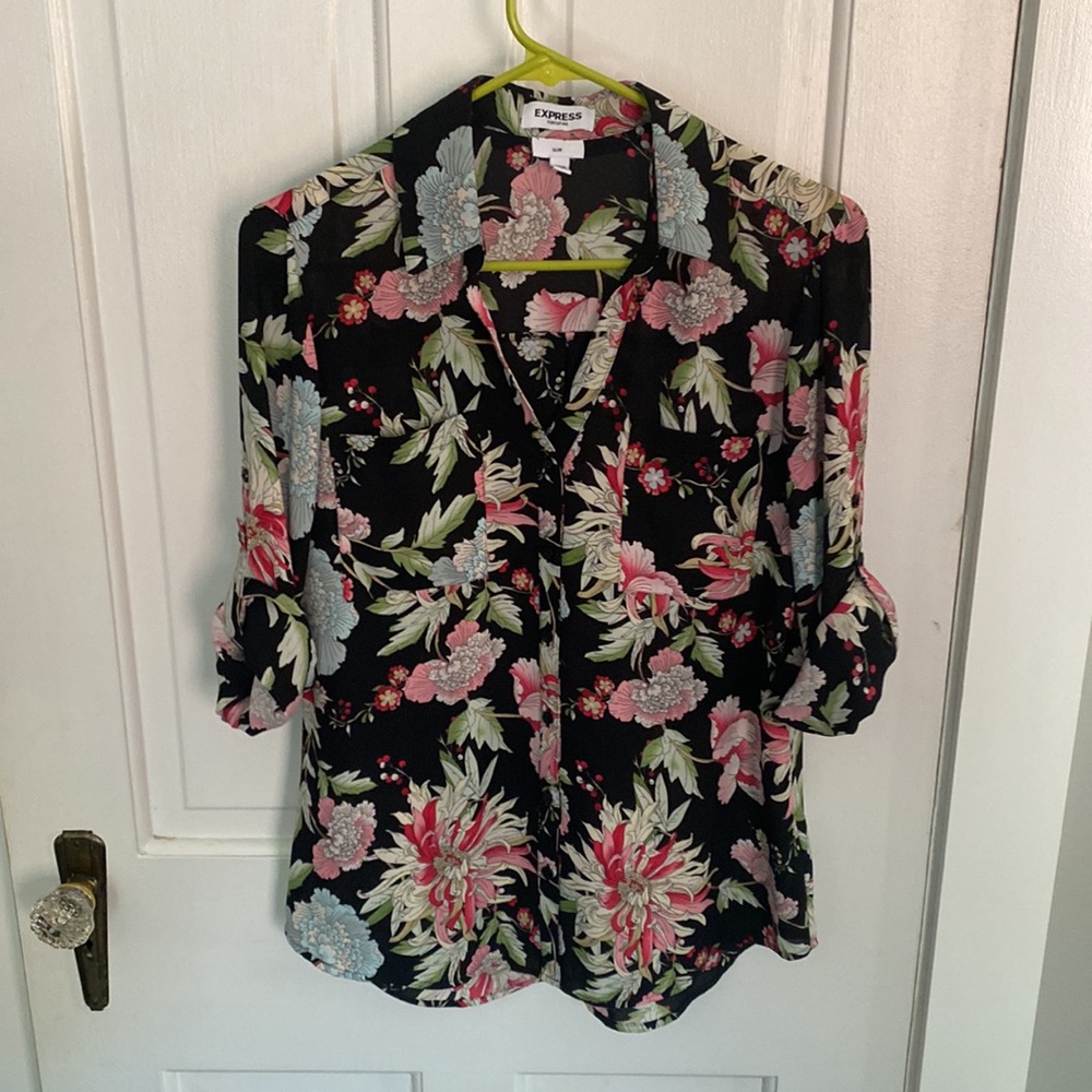 Express Floral Slim-Fit Portofino Shirt